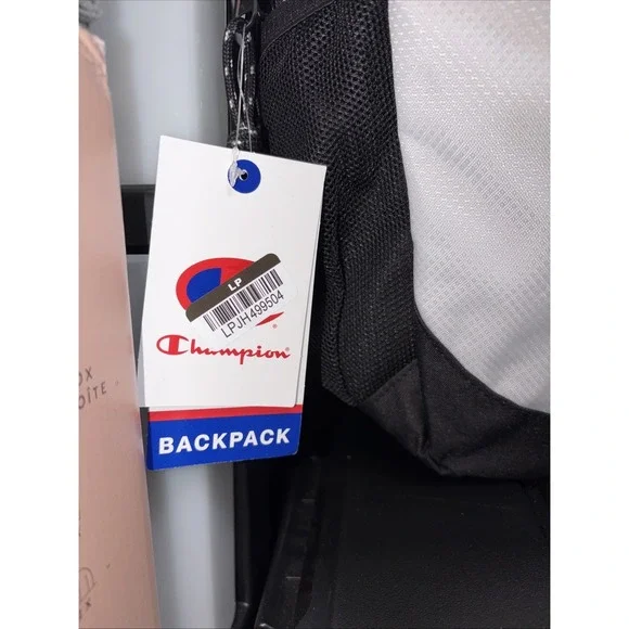 Champion Center Backpack White Laptop Sleeve & Padded Zipper Pockets BRAND NEW - Picture 7 of 10